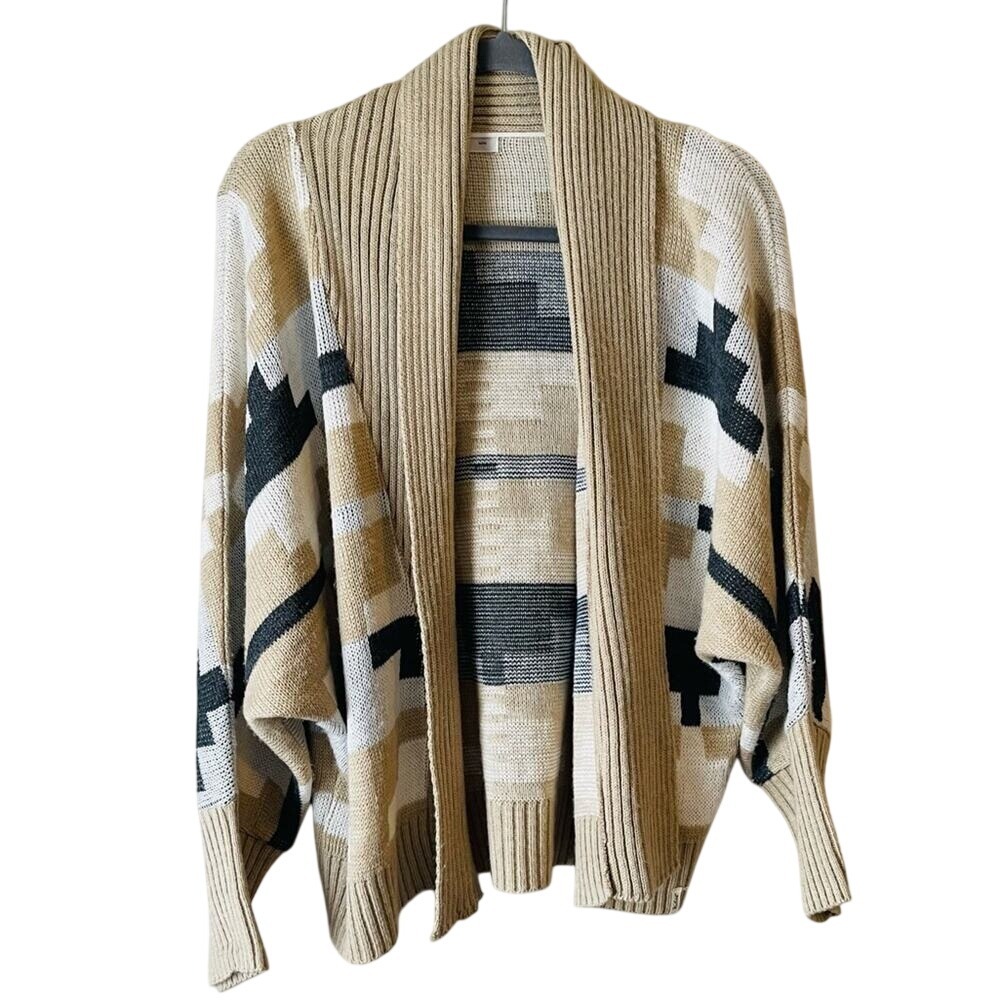 Woolrich Open Front Cardigan Aztec‎ Southwest Print Dolman Sleeve